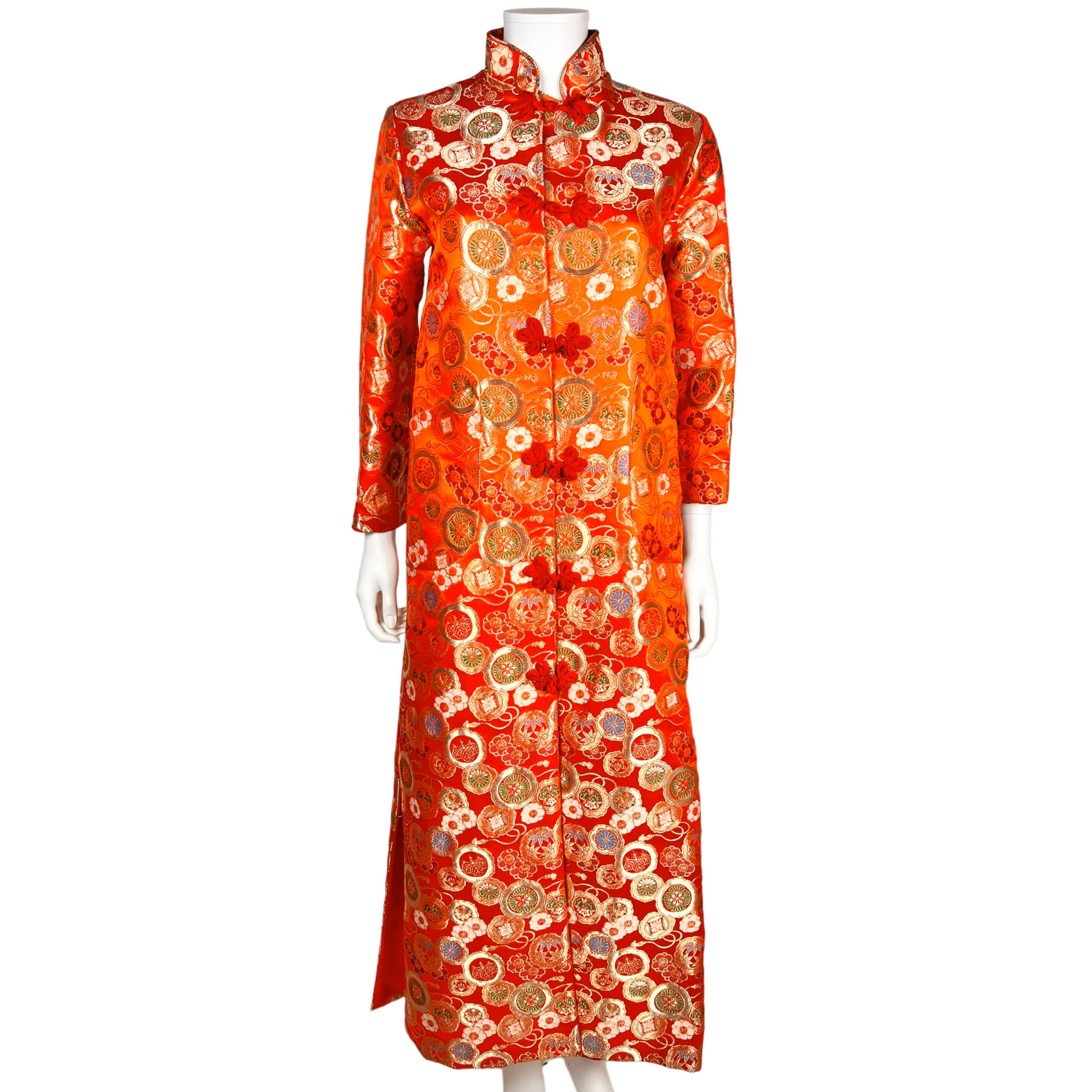 Japanese Orange Silk Robe